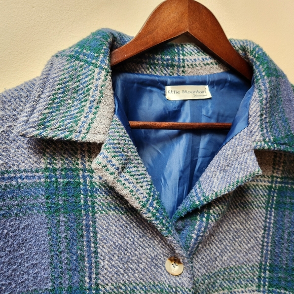 AS IS Little Mountain Blue Plaid Jacket M - Picture 3 of 5